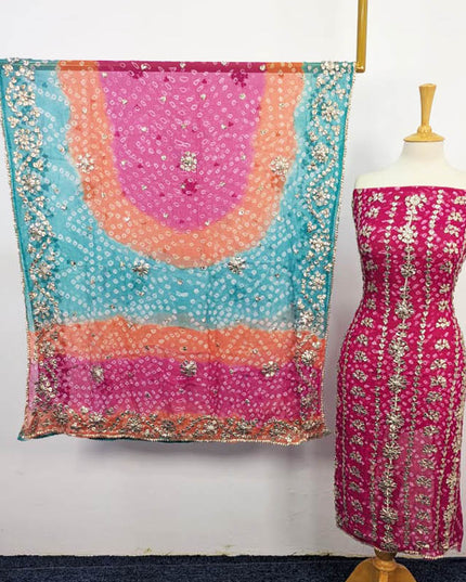 Bamber Chiffon With Chunnri And Gotta Work 2PC Unstitched