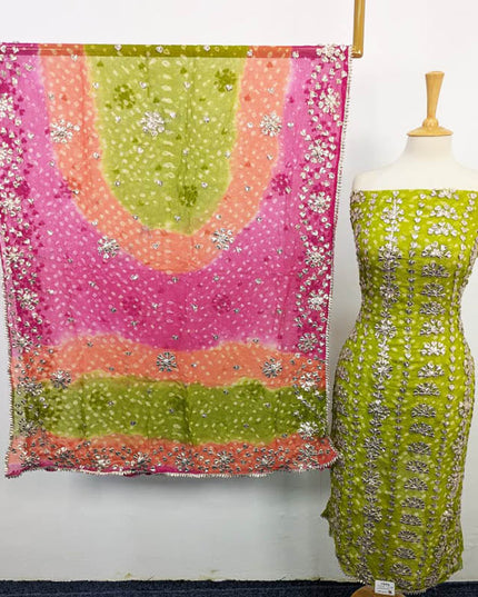 Bamber Chiffon With Chunnri And Gotta Work 2PC Unstitched