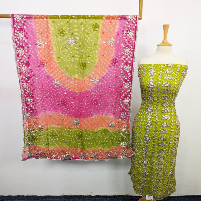 Bamber Chiffon With Chunnri And Gotta Work 2PC Unstitched