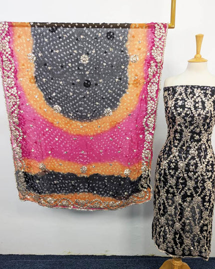 Bamber Chiffon With Chunnri And Gotta Work 2PC Unstitched