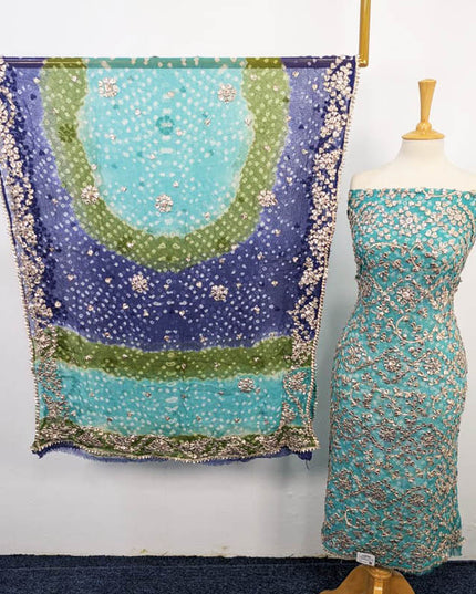 Bamber Chiffon With Chunnri And Gotta Work 2PC Unstitched