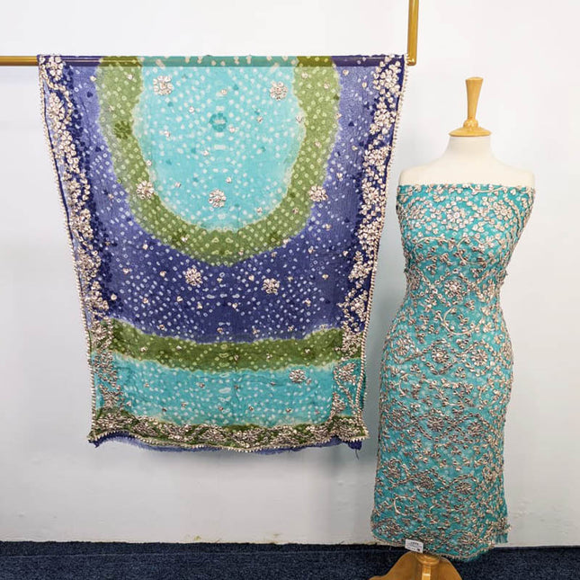 Bamber Chiffon With Chunnri And Gotta Work 2PC Unstitched