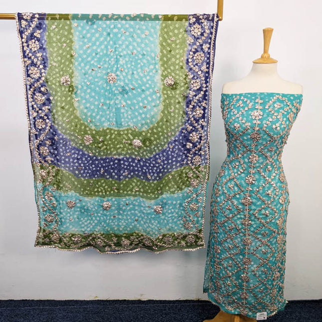 Bamber Chiffon With Chunnri And Gotta Work 2PC Unstitched