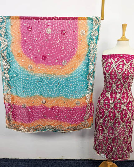 Bamber Chiffon With Chunnri And Gotta Work 2PC Unstitched