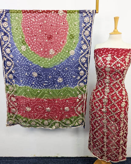 Bamber Chiffon With Chunnri And Gotta Work 2PC Unstitched