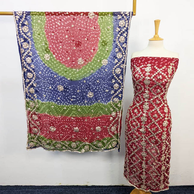 Bamber Chiffon With Chunnri And Gotta Work 2PC Unstitched