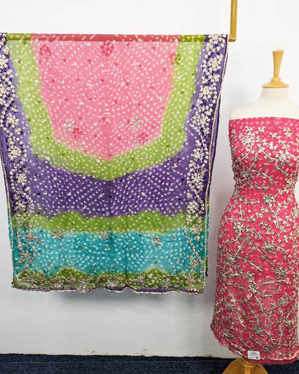 Bamber Chiffon With Chunnri And Gotta Work 2PC Unstitched