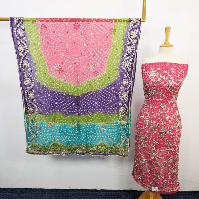 Bamber Chiffon With Chunnri And Gotta Work 2PC Unstitched