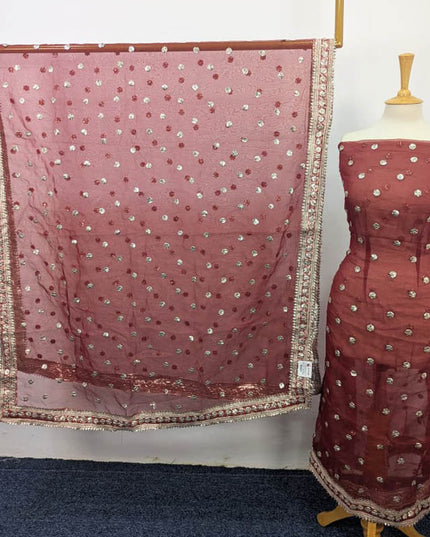 Handmade Gotta Work Organza 2PC Shirt Unstitched