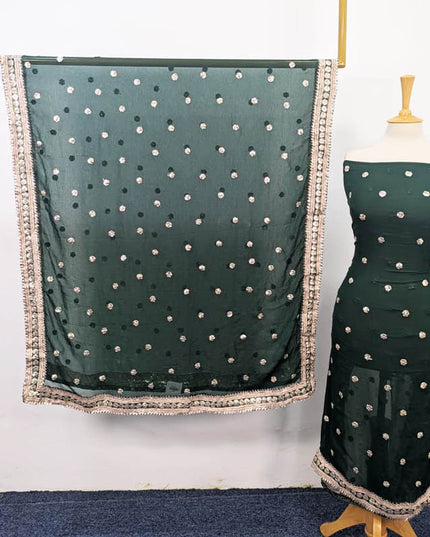 Handmade Gotta Work Chiffon 2PC Shirt Unstitched