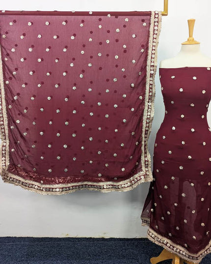 Handmade Gotta Work Chiffon 2PC Shirt Unstitched