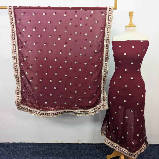 Handmade Gotta Work Chiffon 2PC Shirt Unstitched