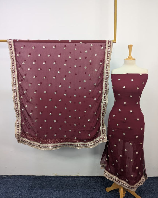 Handmade Gotta Work Chiffon 2PC Shirt Unstitched