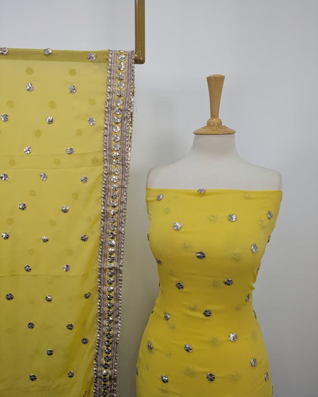 Handmade Gotta Work Chiffon 2PC Shirt Unstitched