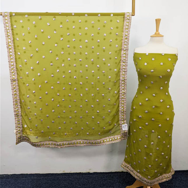 Handmade Gotta Work Chiffon 2PC Shirt Unstitched