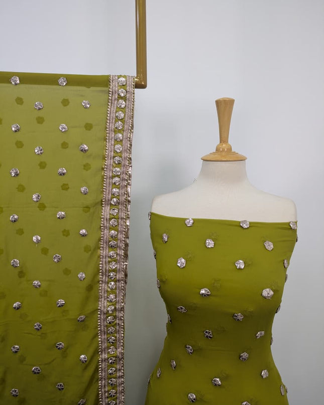 Handmade Gotta Work Chiffon 2PC Shirt Unstitched