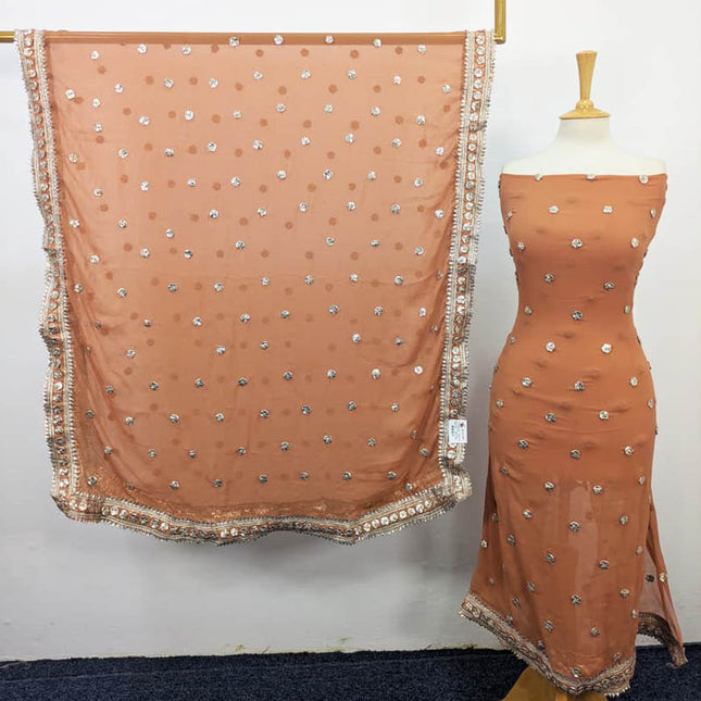 Handmade Gotta Work Chiffon 2PC Shirt Unstitched