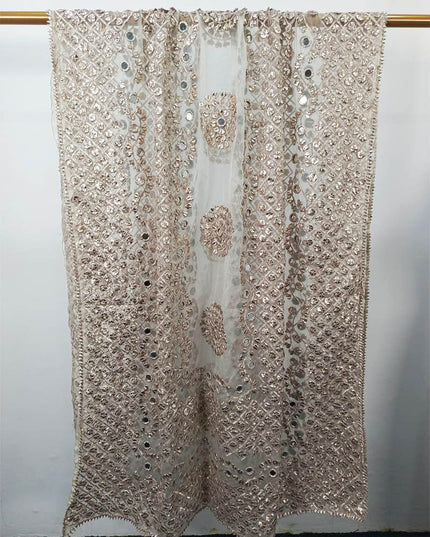 Handmade Gotta And Mirror Work Organza Dupatta