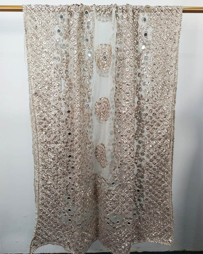 Handmade Gotta And Mirror Work Organza Dupatta