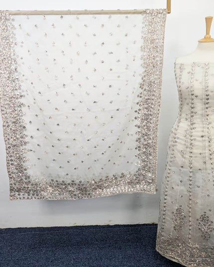 Handmade Dyeable  Organza Gotta Work Frock 2PC Unstitched