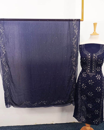 Handmade Mukesh Work Chiffon 2PC Unstitched