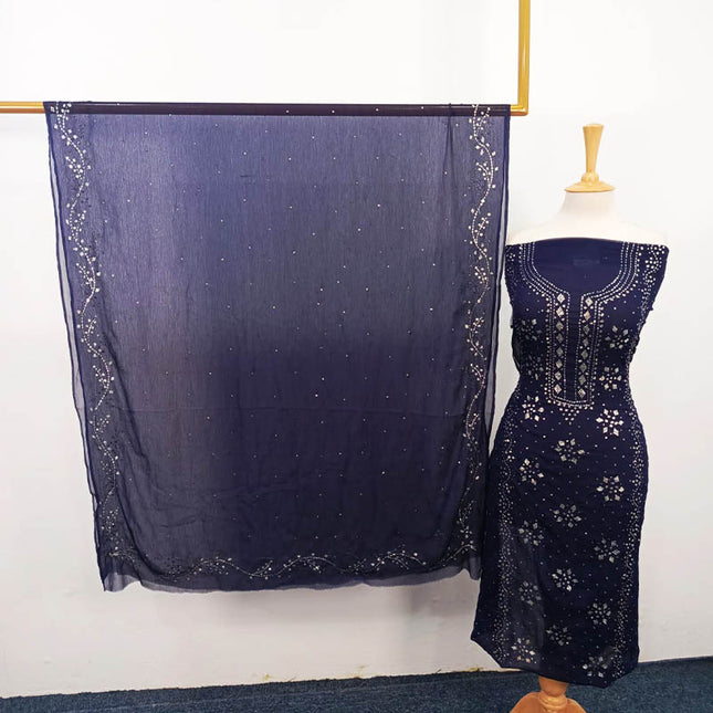 Handmade Mukesh Work Chiffon 2PC Unstitched