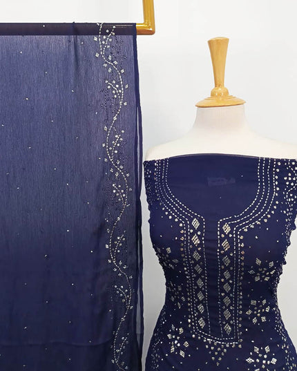 Handmade Mukesh Work Chiffon 2PC Unstitched