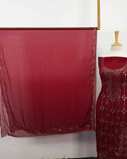 Handmade Mukesh Work Chiffon 2PC Unstitched