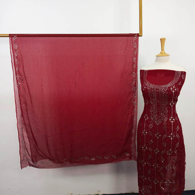 Handmade Mukesh Work Chiffon 2PC Unstitched