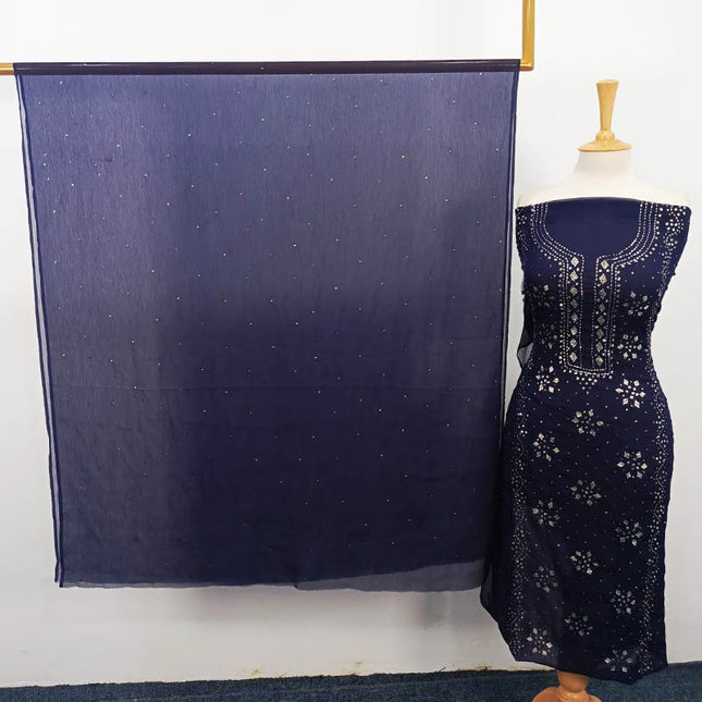 Handmade Mukesh Work Chiffon 2PC Unstitched