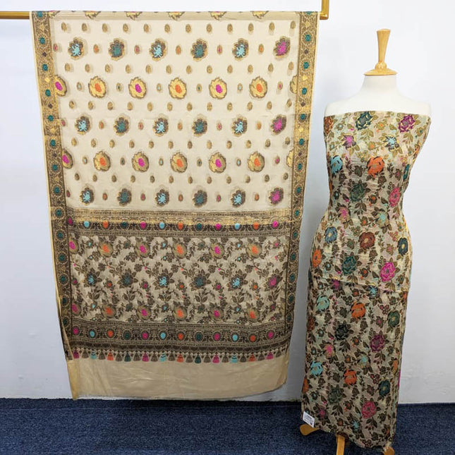 Fancy indian Chiffon With Indian banarsi Work 2PC Unstitched