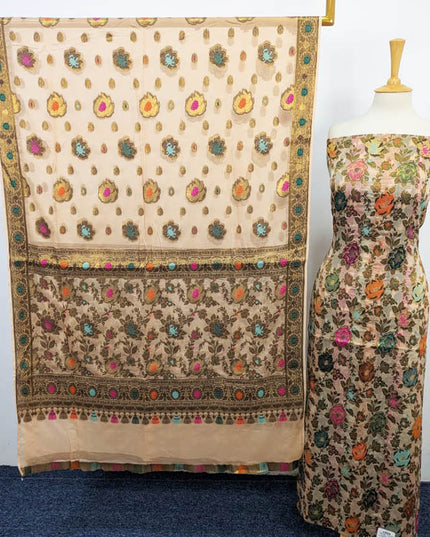 Fancy indian Chiffon With Indian banarsi Work 2PC Unstitched