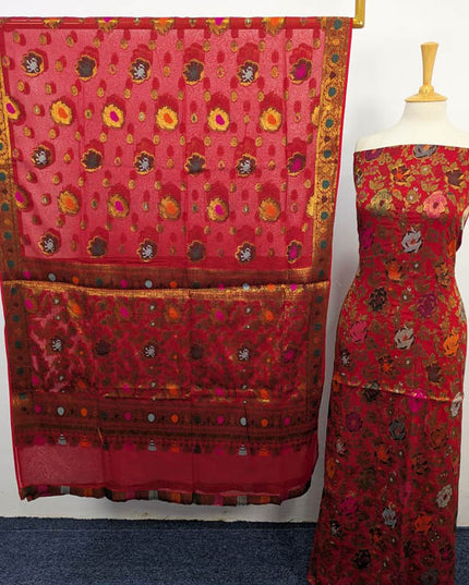 Fancy indian Chiffon With Indian banarsi Work 2PC Unstitched