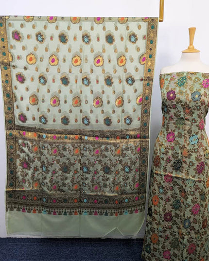 Fancy indian Chiffon With Indian banarsi Work 2PC Unstitched