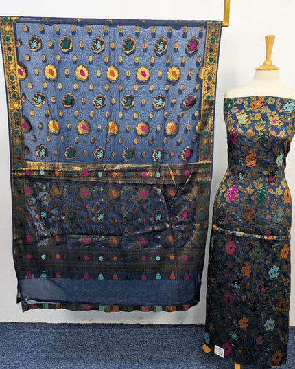 Fancy indian Chiffon With Indian banarsi Work 2PC Unstitched