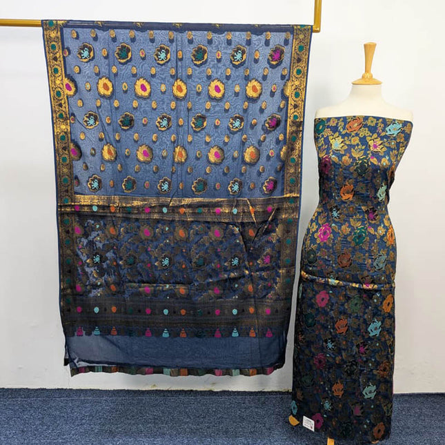 Fancy indian Chiffon With Indian banarsi Work 2PC Unstitched