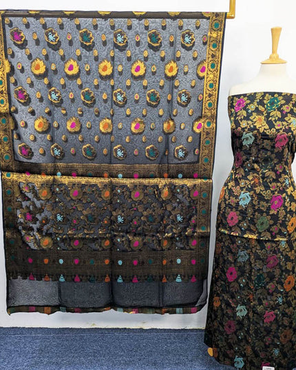 Fancy indian Chiffon With Indian banarsi Work 2PC Unstitched