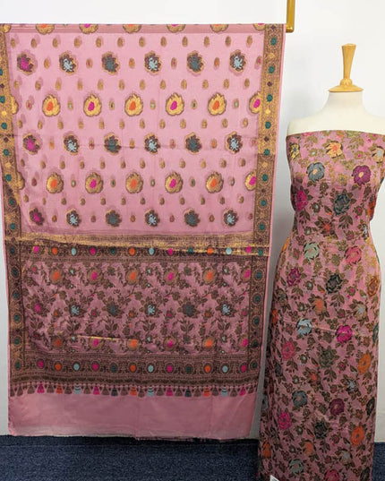 Fancy indian Chiffon With Indian banarsi Work 2PC Unstitched