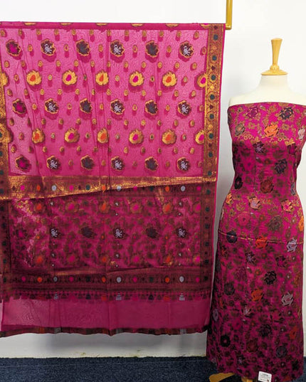 Fancy indian Chiffon With Indian banarsi Work 2PC Unstitched
