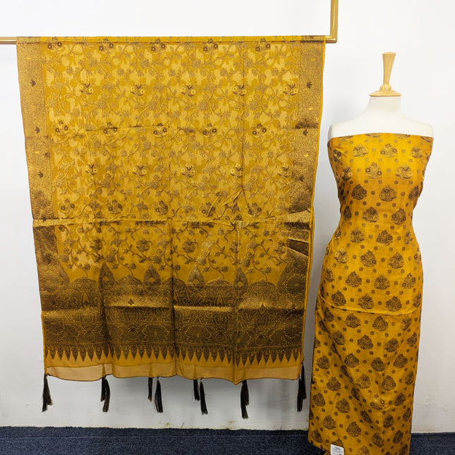 Indian Silk with Indian Banarasi Work 2PC Unstitched