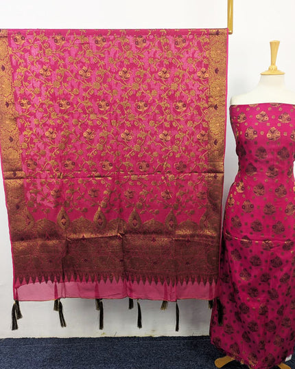 Indian Silk with Indian Banarasi Work 2PC Unstitched