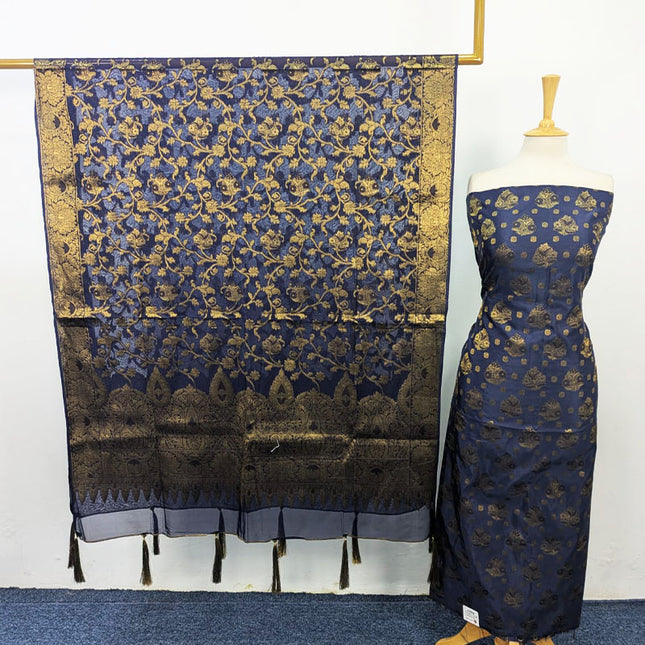 Indian Silk with Indian Banarasi Work 2PC Unstitched