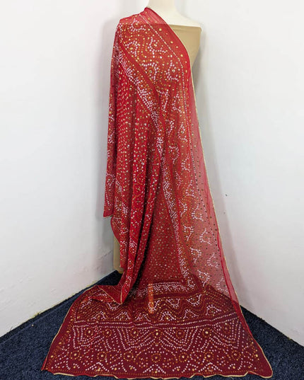 Chiffon Block Print with Mirror Sitara Work Dupatta (Ready To Wear)