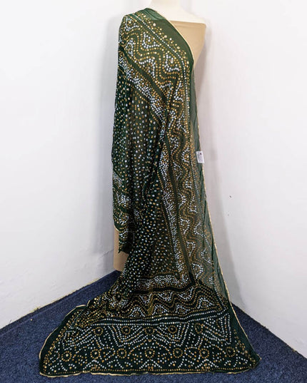 Chiffon Block Print with Mirror Sitara Work Dupatta (Ready To Wear)