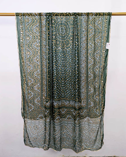 Chiffon Block Print with Mirror Sitara Work Dupatta (Ready To Wear)