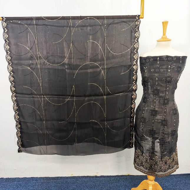 Fancy Embroidered Silk  2PC Unstitched