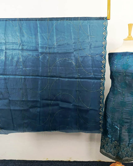 Fancy Embroidered Silk  2PC Unstitched