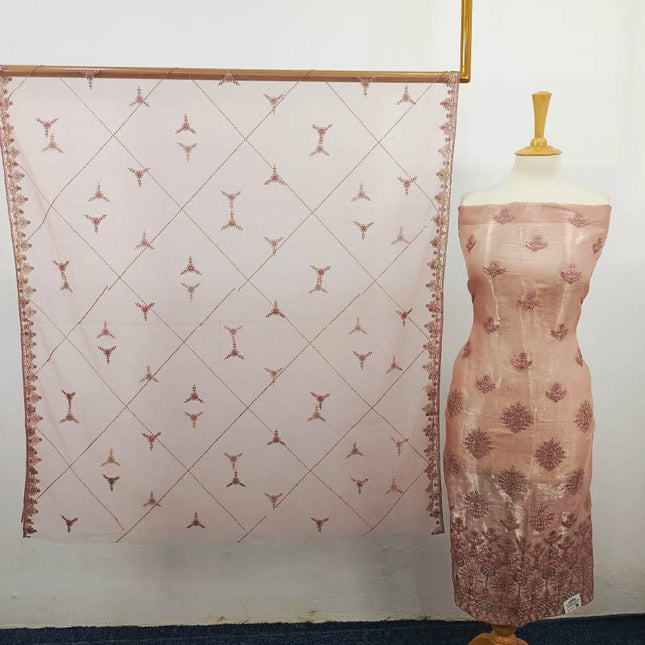 Embroidered Silk With Net Dupatta 2PC Unstitched