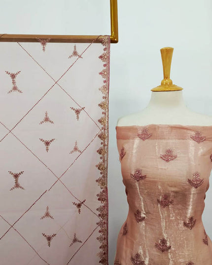 Embroidered Silk With Net Dupatta 2PC Unstitched