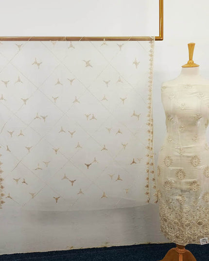 Embroidered Silk With Net Dupatta 2PC Unstitched